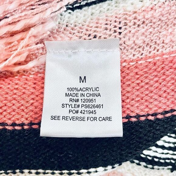 Pink Rose Sleeveless Fringe Cardigan Medium - Picture 9 of 11